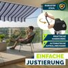 tillvex Balkonmarkise 350 cm Blau/Grau Gelenkarm Markise Klemmmarkise Sonnenmarkise Balkon ohne Bohren Bild 5