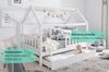 Ticaa Hausbett Kay mit Rausfallschutz und Schubkasten aus Kiefer, Kinderbett 80x160, inkl. Dach, mit Rollrost Bild 4