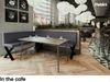 MEBLINI Eckbank für Esszimmer mit ausziehbarem Tisch - Küchenbank - Essecke - Sitzecke Küche - TONI - X-Beine 142x196x87cm Links - Grau Kunstleder/B Schwarz Hochgl. Bild 4