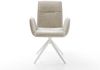 Drehstuhl Vinja-Flex Webstoff Soft Beige Kreuzgestell breit Weiß 360° drehbar Wippfunktion Bild 2