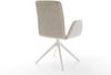 Drehstuhl Vinja-Flex Webstoff Soft Beige Kreuzgestell breit Weiß 360° drehbar Wippfunktion Bild 5