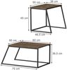 Couchtisch-Set Myra Eiche rustikal/Schwarz 60 x 50 cm 2 Teile Vicco Bild 2