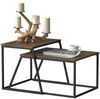 Couchtisch-Set Myra Eiche rustikal/Schwarz 60 x 50 cm 2 Teile Vicco Bild 5