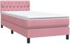 vidaXL Boxspringbett mit Matratze Rosa 80x220 cm Samt 3316526 Bild 4
