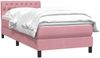 vidaXL Boxspringbett mit Matratze Rosa 80x220 cm Samt 3316526 Bild 3