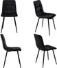 Merax Essgruppe, (5-tlg), Esstisch mit 4 Stühlen Set Esszimmer Sitzgruppe, Metallbeine, Schwarz Bild 4