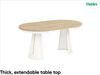 MEBLINI Esstisch Rund Ausziehbar aus Metall - 100-176x76 cm - CONEY - Sonoma Eiche/Kaschmir - Loft - Esszimmertisch Modern - Küchentisch - Ausziehtisch - Round Dining Table Bild 2