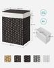 Songmics Wäschekorb handgeflochten, Rattan Schwarz, 90L 46 x 33 x 60 cm Bild 5