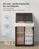 Songmics Wäschekorb handgeflochten, Rattan Schwarz, 90L 46 x 33 x 60 cm Bild 3