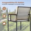 COSTWAY Balkonset, (3-tlg), Garten-Lounge-Set aus Rattan, mit Kissen Bild 3