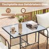 COSTWAY Balkonset, (3-tlg), Garten-Lounge-Set aus Rattan, mit Kissen Bild 2