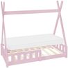 ML-DESIGN Spielbett Hausbett Tipi Zeltbett inkl. Lattenrost Bodenbett Kinder Himmelbett, Abenteuerbett mit Rausfallschutz Zelt Bett Kiefer Rosa Kinderhaus Bild 2