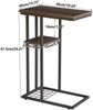 YMYNY Beistelltisch Kaffeetisch C-Form Industrie-Design 40x26x61.5cm Graubraun Bild 3