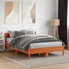 vidaXL Massivholzbett ohne Matratze Wachsbraun 135x190 cm Kiefernholz 842773 Bild 2