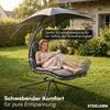 STEELSØN 'Nyria' Schwebeliege mit Sonnenschirm, Hängeliege mit Sitzpolstern, wetterfest, bis 120 kg belastbar, anthrazit Bild 5