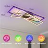 ZMH Deckenlampe LED Deckenleuchte Wohnzimmer - 36W Schwarz Dimmbar Schlafzimmerlampe RGB Farbwechsel Modern Wohnzimmerlampe mit Fernbedienung Flur Deckenleuchten Rechteckig für Küche Büro Bild 2