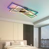ZMH Deckenlampe LED Deckenleuchte Wohnzimmer - 36W Schwarz Dimmbar Schlafzimmerlampe RGB Farbwechsel Modern Wohnzimmerlampe mit Fernbedienung Flur Deckenleuchten Rechteckig für Küche Büro Bild 3
