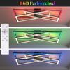 ZMH Deckenlampe LED Deckenleuchte Wohnzimmer - 36W Schwarz Dimmbar Schlafzimmerlampe RGB Farbwechsel Modern Wohnzimmerlampe mit Fernbedienung Flur Deckenleuchten Rechteckig für Küche Büro Bild 5