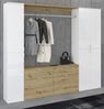 Garderobenschrank SystemX in weiß Hochglanz und Eiche 212 x 193 cm Bild 5