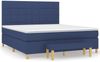 vidaXL Boxspringbett mit Matratze Stoff Blau 180x200 cm Bild 2