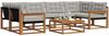 vidaXL Outdoor-Sofagarnitur mit Kissen 7 pcs Natürlich und Hellgrau 3369234 Bild 3