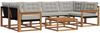 vidaXL Outdoor-Sofagarnitur mit Kissen 7 pcs Natürlich und Hellgrau 3369234 Bild 2