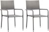 vidaXL 3-tlg. Garten-Essgruppe Poly Rattan Anthrazit und Grau 3059441 Bild 3