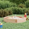 vidaXL Sandkasten, Massives Kiefernholz natur, 111 x 111 x 20 cm, Achteck Bild 2