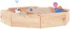 vidaXL Sandkasten, Massives Kiefernholz natur, 111 x 111 x 20 cm, Achteck Bild 3