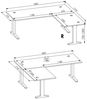Eckschreibtisch >Memphis< höhenverstellbar, weiß / Artisan / silber - 185x64/129x177 (BxHxT) Bild 5