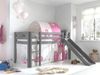 Kinderbett mit Rutsche Karolina Massivholz Grau Textilset Princess 2 Bild 2