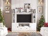 TV-Schrank-Set 180x35x170 cm Weiß, mit 2 Schränken, 2 Schubladen und 11 Fächern Bild 2