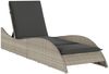 vidaXL Sonnenliege mit Auflage Hellgrau 60x205x73 cm Poly Rattan 368283 Bild 2