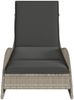 vidaXL Sonnenliege mit Auflage Hellgrau 60x205x73 cm Poly Rattan 368283 Bild 4