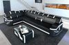 Mini Ecksofa Padua L Form aus Leder - Büffelleder - schwarz-weiß - Links Bild 2