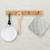Relaxdays 4 x Hakenleiste Bambus mit 4 Haken Bild 5