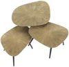 Couchtisch 3er-Set Taroya aus Metall, modern mit Strahlenstruktur, viereckig in Gold und Antik Bronze Bild 3