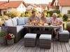 MeXo Loungeset Gartenlounge Set für 8 Personen wetterfest, (Esstisch breit 132x76x67cm, 7-tlg, Belastbarkeit pro Sitzplatz bis zu 140kg), Ecklounge, pflegeleichte Polywood-Tischplatte, Polyrattan/Stahl Bild 3