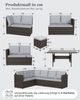 MeXo Loungeset Gartenlounge Set für 8 Personen wetterfest, (Esstisch breit 132x76x67cm, 7-tlg, Belastbarkeit pro Sitzplatz bis zu 140kg), Ecklounge, pflegeleichte Polywood-Tischplatte, Polyrattan/Stahl Bild 4