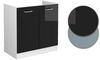 Spülenunterschrank R-Line Schwarz Hochglanz 80 cm , AP Anthrazit Vicco Bild 5