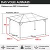 BRAST Alu-Pavillon Summerdream 3x4m grau festes Dach wasserdicht + Moskitonetz + LEDs Bild 4
