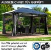 BRAST Alu-Pavillon Summerdream 3x4m grau festes Dach wasserdicht + Moskitonetz + LEDs Bild 5