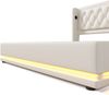 Polsterbett 160x200 cm, Weißes PU-Polster mit hydraulischem Bettkasten, gepolstertes Kopfteil mit USB Typ-C und 3-seitiger LED Bild 5