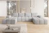 PROMETO Möbel Ecksofa Couch U-Form, Sofa U-Form Teddy-Bouclé, Web oder Cord-Stoff Cento Bild 2