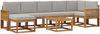vidaXL Outdoor-Sofagarnitur 8 pcs Natürlich und Hellgrau Polyester 3385417 Bild 2
