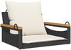 vidaXL Hängesessel mit Kissen Schwarz 63x62x40 cm Poly Rattan 368164 Bild 2