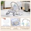 2 in 1 Babywippe klappbar tragbare Babyschaukel mit 3-stufig verstellbarer Rückenlehne Grau Bild 5