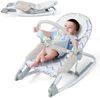 2 in 1 Babywippe klappbar tragbare Babyschaukel mit 3-stufig verstellbarer Rückenlehne Grau Bild 2