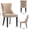 Stuhl 50x41x91 cm, Samtbezug Beige, gepolstert mit ergonomischer Rückenlehne, Massivholzgestell,4er-Set Bild 4