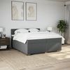 Boxspringbett mit Matratze, Stoff, Viereckige, grauer Fuß, Dunkelgrau, 200x200 cm, true Bild 4